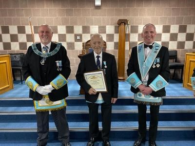 Congratulations to W. Brother Brian Hunter on receiving his 50 jewel and Certificate